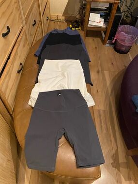 aerie Cream High-Waist Active Shorts